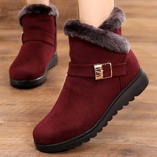 2022 warm zipper women's winter boots