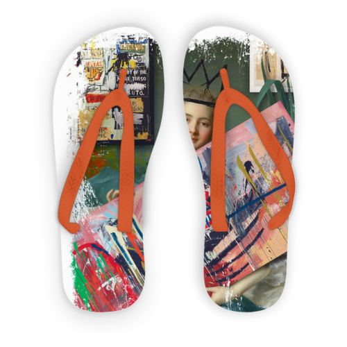 Basquiat Fan Adult Flip Flops
