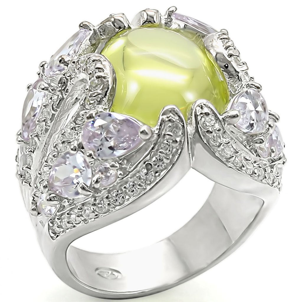 LOS391 - High-Polished 925 Sterling Silver Ring with AAA Grade CZ  in