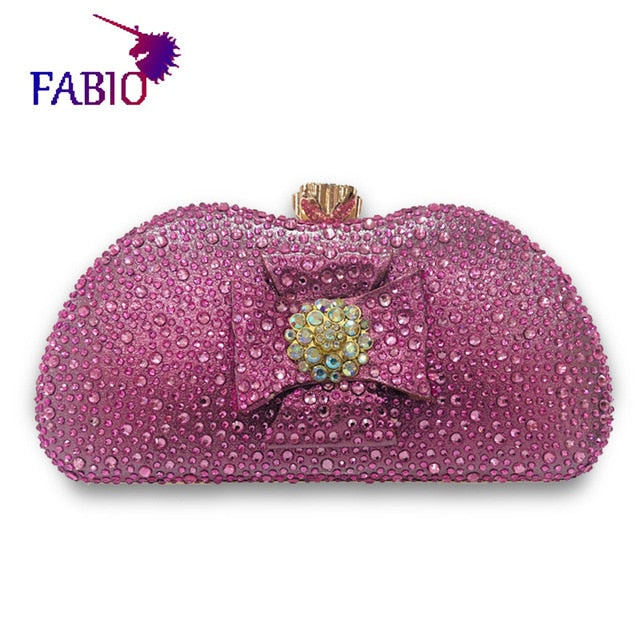 Nigeria evening dress flower design Beautiful women's Bag with diamonds Good quality lady Bag