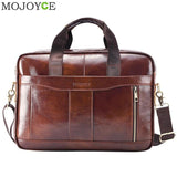 Men's Genuine Leather Briefcase Male Laptop Bag
