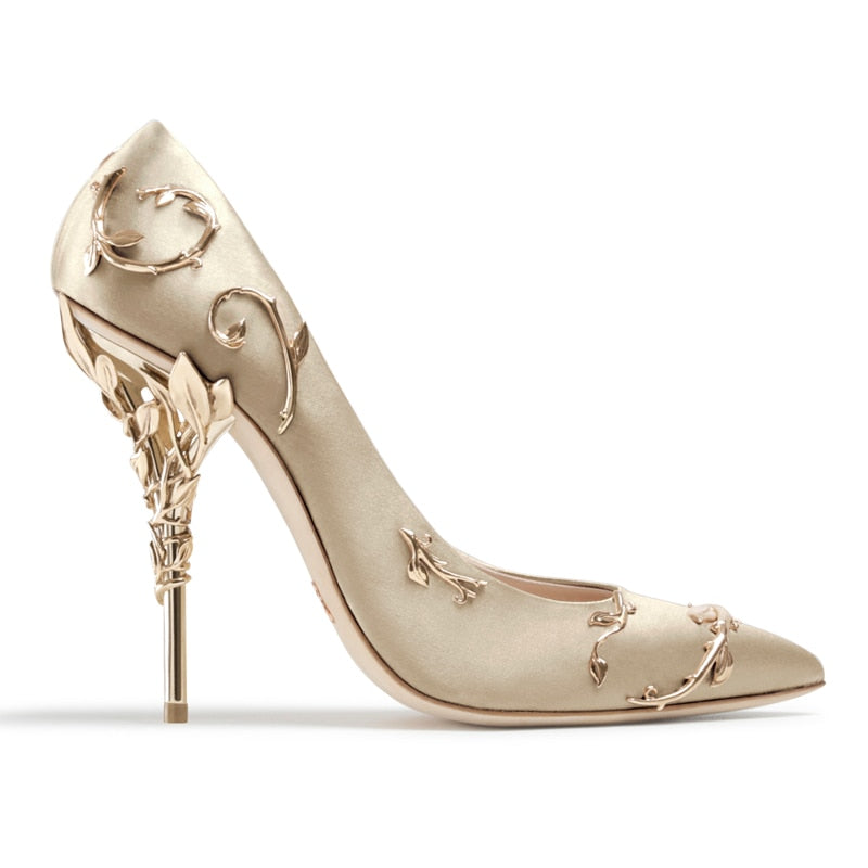 Boussac Elegant Silk High Heels Shoes