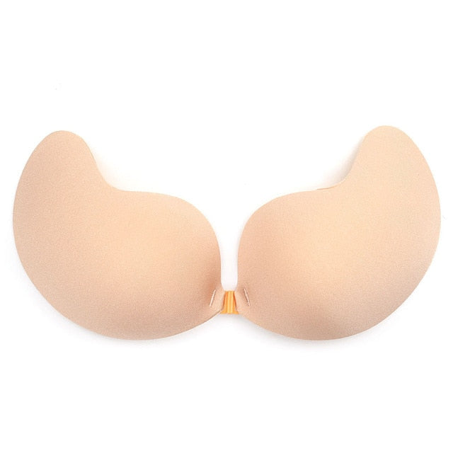 Women's Invisible Bra Seamless Push Up Silicone Self-Adhesive Front Closure