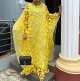 Chiffon African Style Party Women Long Dresses Casual Oversize Loose Female Batwing Sleeve