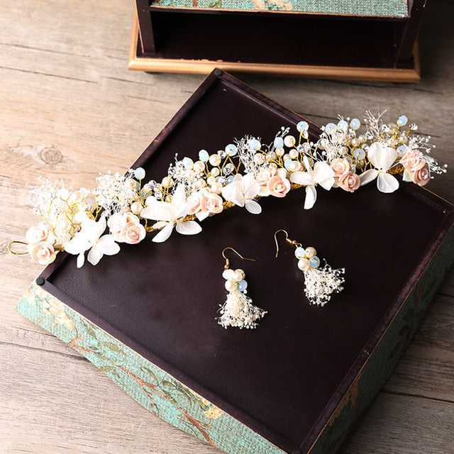 brides hairpins tiara handmade