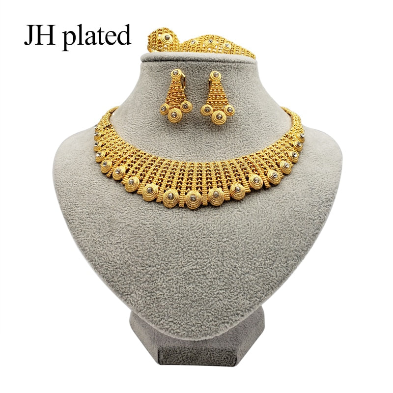 Dubai Fashion gold color jewelry sets African bridal wedding gifts party
