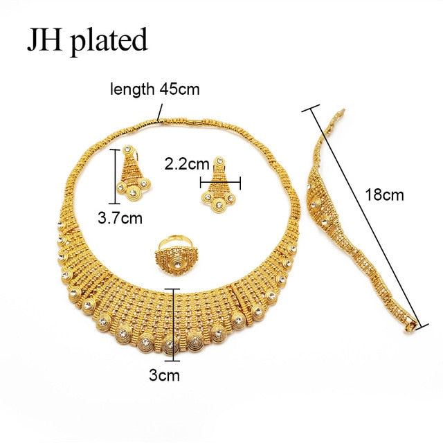 Dubai Fashion gold color jewelry sets African bridal wedding gifts party
