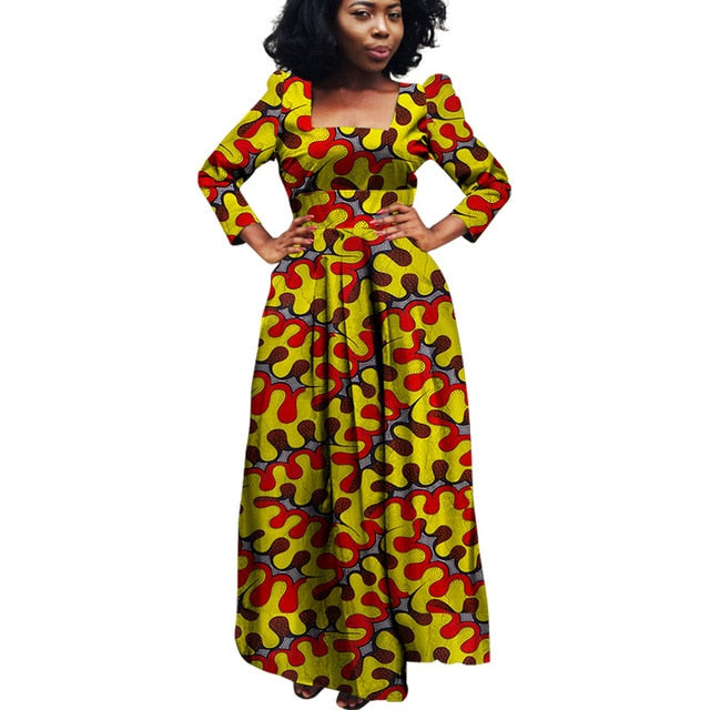 African Bazin Riche Dashiki Fabric Dresses Africa Wax Print Fashion Style Plus Size Clothing for Women