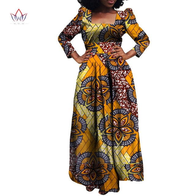 African Bazin Riche Dashiki Fabric Dresses Africa Wax Print Fashion Style Plus Size Clothing for Women