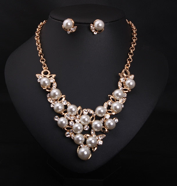 Bridal Simulated Pearl Jewelry Sets for Women's