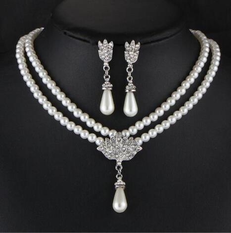 Bridal Simulated Pearl Jewelry Sets for Women's