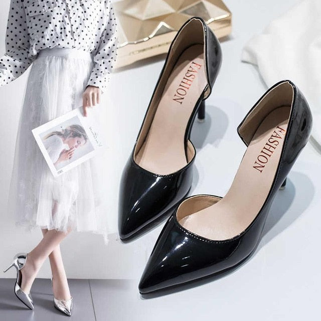 Women Pumps Mid Heel Pump Ladies Pointed Toe Casual Shoes Sandals High Heels Wedding Sexy Pumps