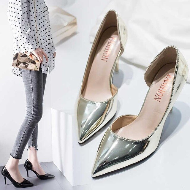 Women Pumps Mid Heel Pump Ladies Pointed Toe Casual Shoes Sandals High Heels Wedding Sexy Pumps