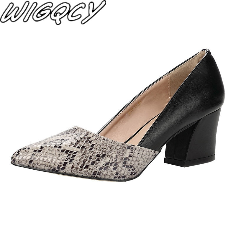 New Snakeskin Pointed Toe Shallow Women's shoes