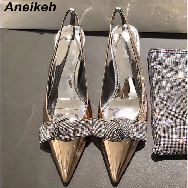 Summer Fashion Women's Pumps Sexy CRYSTAL Butterfly-knot STILETTO