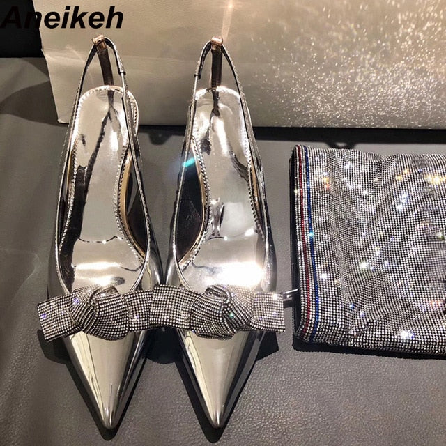 Summer Fashion Women's Pumps Sexy CRYSTAL Butterfly-knot STILETTO