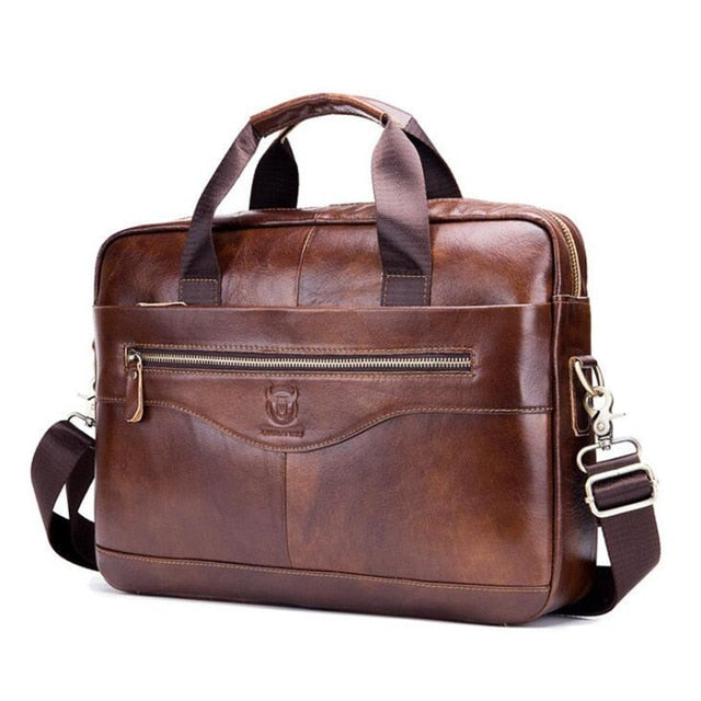 Men Briefcases Lawyer Genuine Leather Handbag