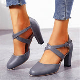 Plus size women heels soft leather office ladies dress shoes