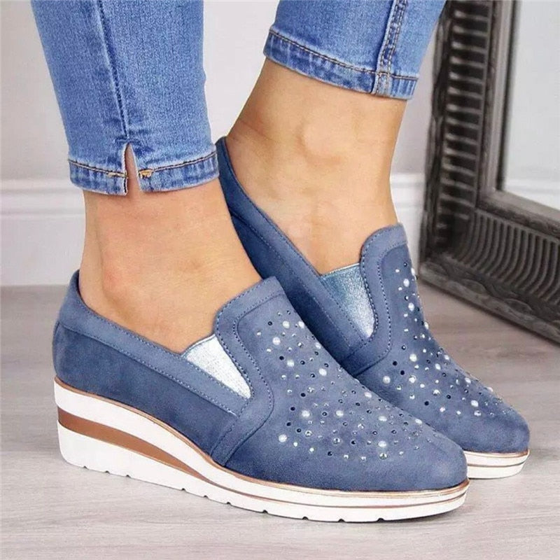 Hot wedges shoes for women Cow Suede