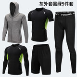 5PCS Set Men's Compression GYM Tights Sports Sportswear Suits