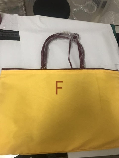 high quality handle leather personalized custom painted personalized shopping bag Pajama bag
