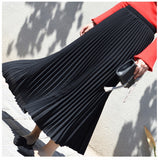 Women's Vintage Pleated Midi Long Skirt SK397