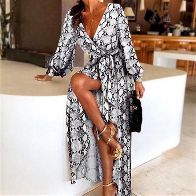 Sexy Vintage Dress Women Paisley Print Spring Loose Streetwear Long Sleeve Party Club African Robe Sundress