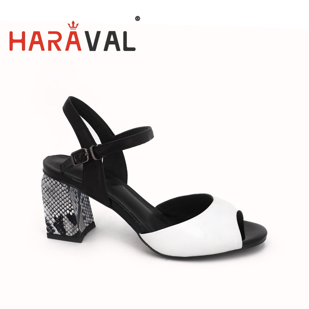 Women sandals shoes Thick heel Genuine leather Strange Style 2020 Fashion Factory sale high heel