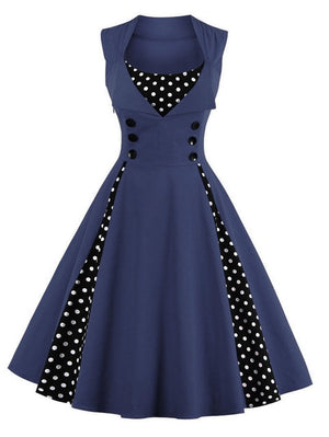 Women Robe Retro Vintage Dress 50s 60s Rockabilly Dot Swing Pin Up Summer Party Dresses