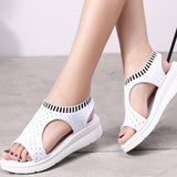 Gladiator Sandalias mujer 2020 Female Wedge Heels Shoes Women Summer Comfortable Sandals Slip-on Flat Sandals Platform Sandalias