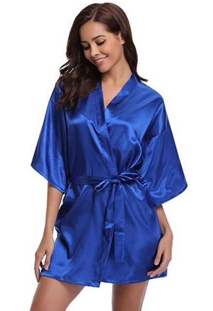 New Silk Kimono Robe Bathrobe Women Silk