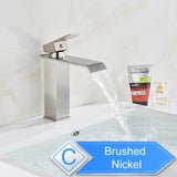 Hot cold basin faucet Waterfall Bathroom Washing Tap Vanity Sink