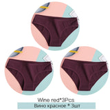 Women's Cotton Panties 3Pcs Soft Striped Women Underpants Solid Girls Briefs Sexy Female