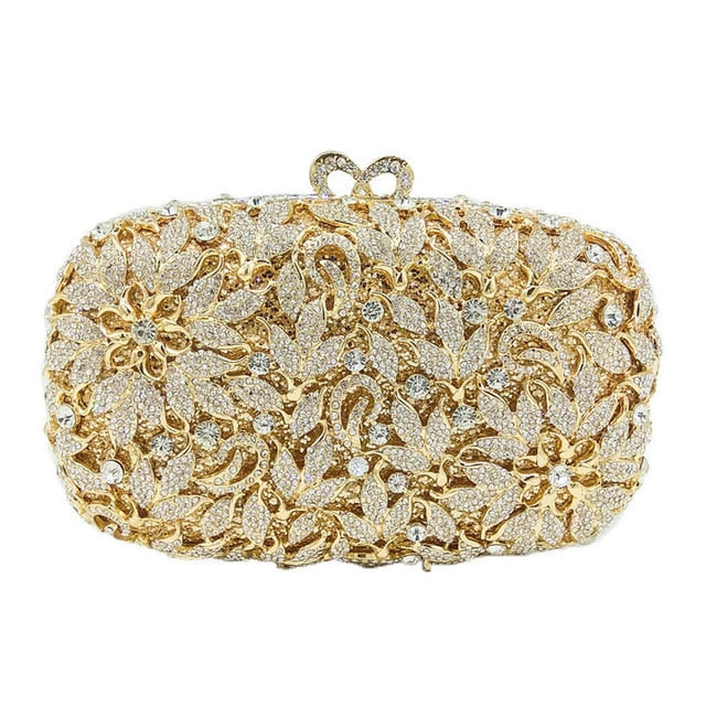 Elegant Flower Women Diamond Evening Bags and Clutches