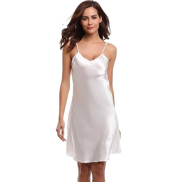 Oversize 3XL 4XL Female Satin Nightgown