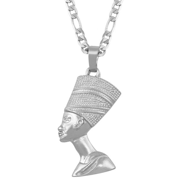 Egyptian Queen Nefertiti Pendant Necklaces Women Men Jewelry