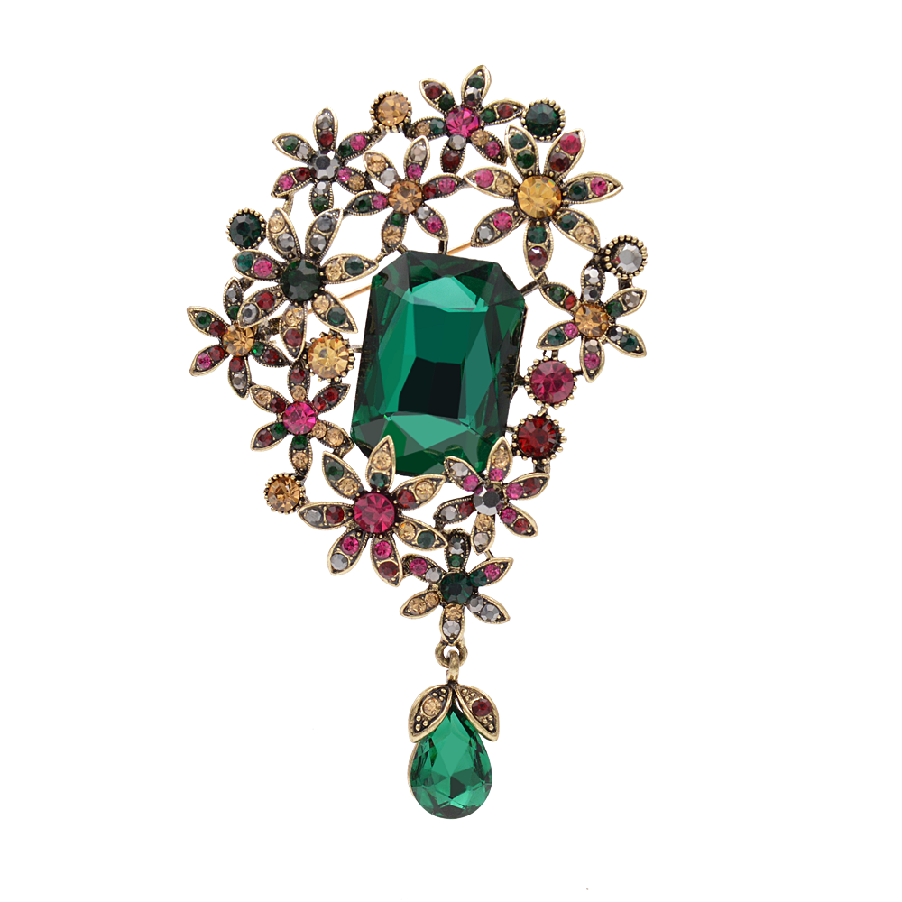 Rhinestone flower shape brooch for women