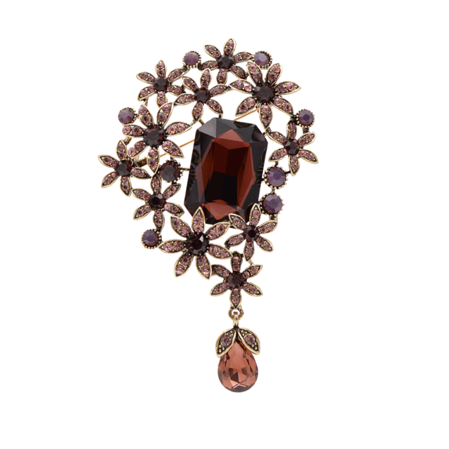 Rhinestone flower shape brooch for women