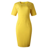Yellow Women Dresses Bodycon Slim Elegant
