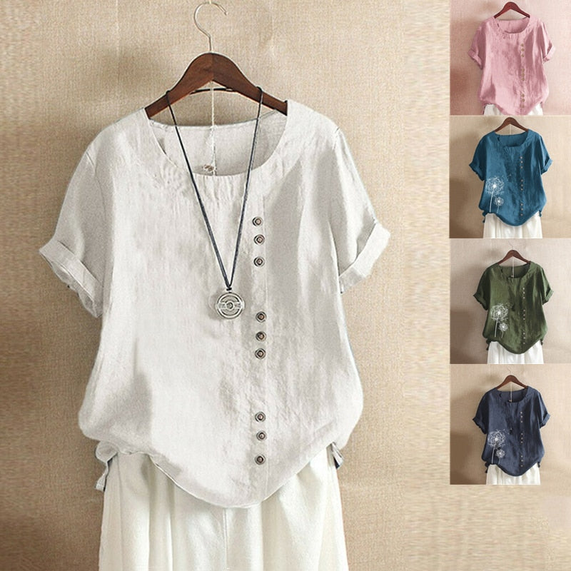 Brand Blouses Woman Summer O-Neck Big Size