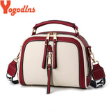 Fashion Stitching Shoulder Bag Women PU Leather Handbag Luxury Crossbody Bag