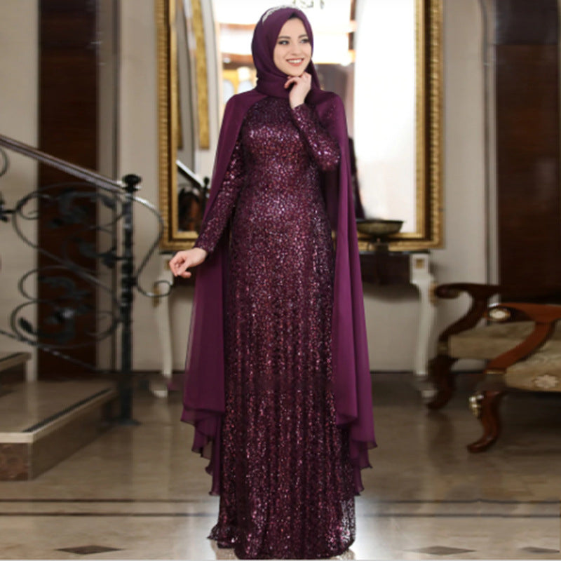 Muslim Abaya Scarf Dress Sets Women
