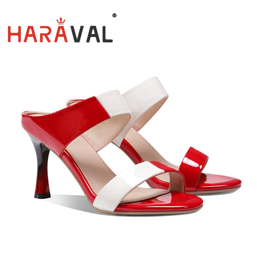 New Brand Women Slippers Sexy Shoes Patent Leather high heels shoes women Spring Autumn