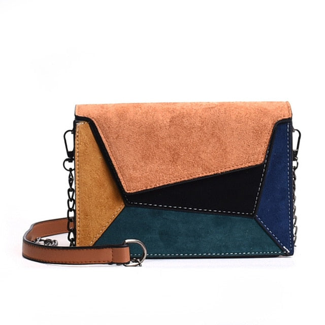 New Retro Matte Patchwork Crossbody Bags for Women Small Flap Bags
