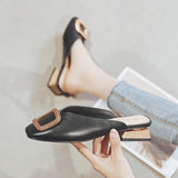Women Designer Pumps Slippers Slip with Low Heel