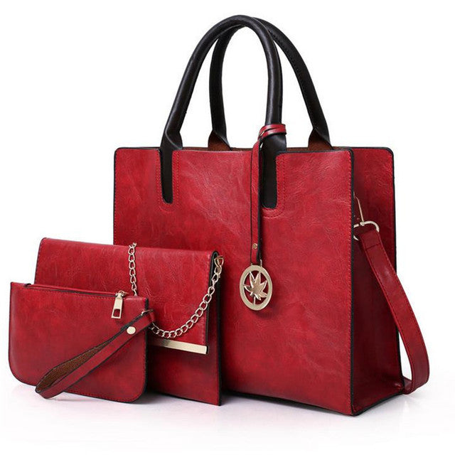 3PCS Set PU Leather Handbag