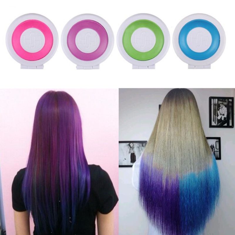 4 Colors Bright Temporary Hair Dye Powder Cake