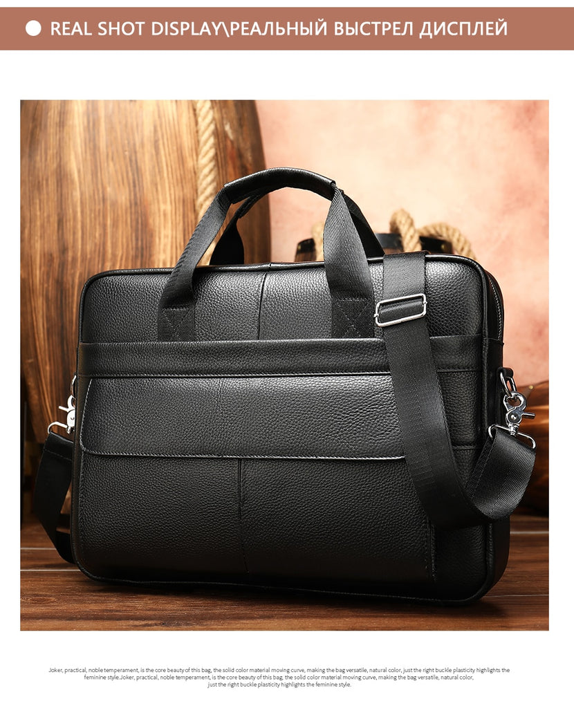 Men's Briefcase Leather Laptop Bag for Men