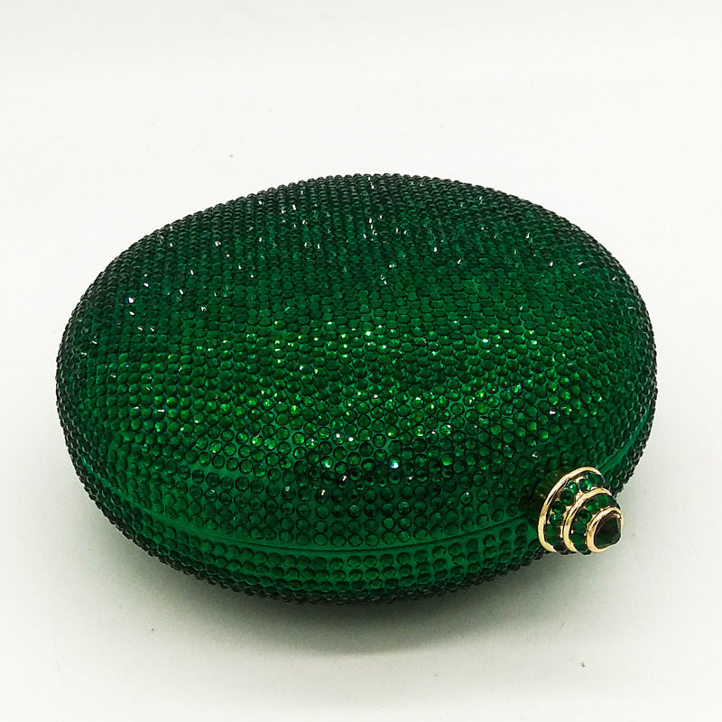 Elegant Women Green Crystal Round Ball Purse