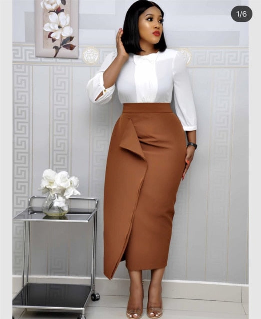 High Waist Skirt Elegant Women Slim Fit Sexy Bodycon